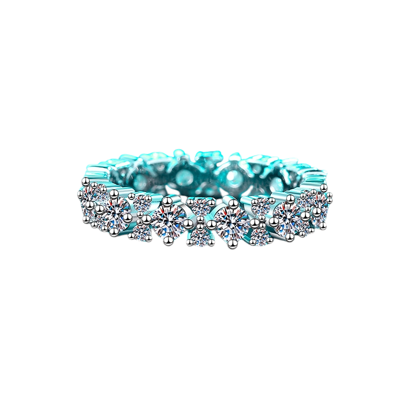Hayesaura | Parisian Chic 18K Plated Hollow Pavé Moissanite Band | Clean Fit Daily Minimalist Ring