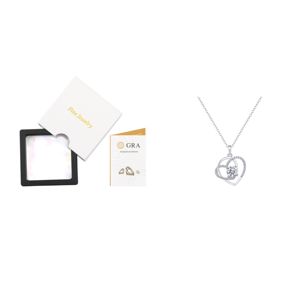 Hayesaura | Coquette Romance 18K Plated Layered Heart Moissanite | Quiet Luxury Bridal Pendant