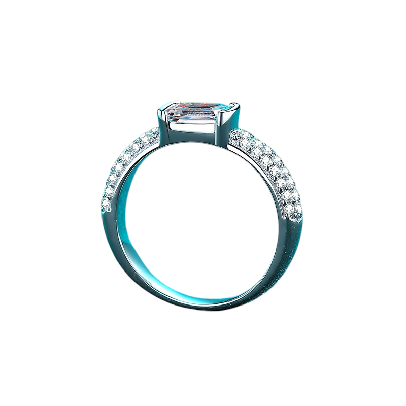 Hayesaura | Radiant Emerald Cut Vintage Moissanite Solitaire Ring