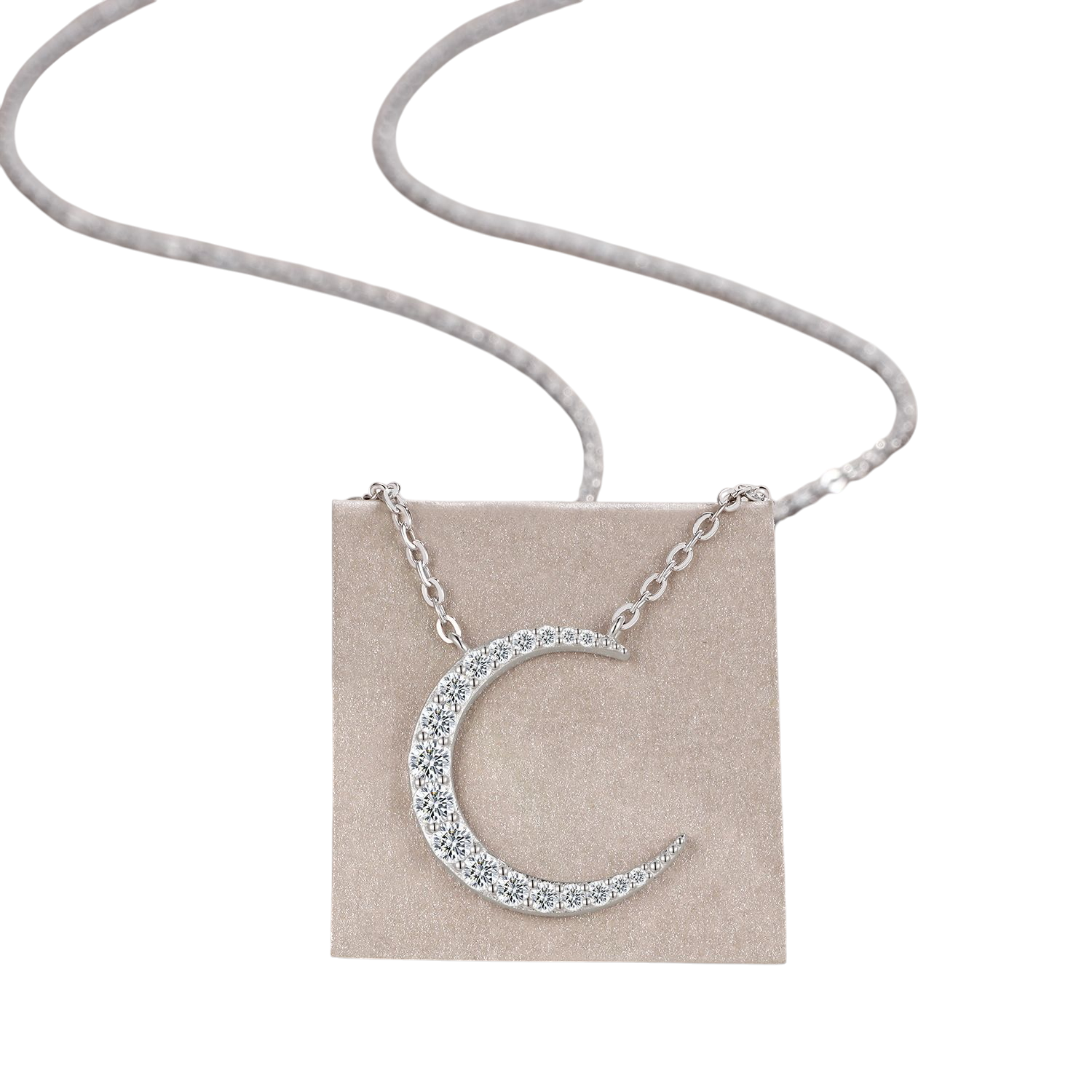 Hayesaura | Celestial Mystique 18K Plated Crescent Moon Moissanite | Romantic Night Gala Pendant
