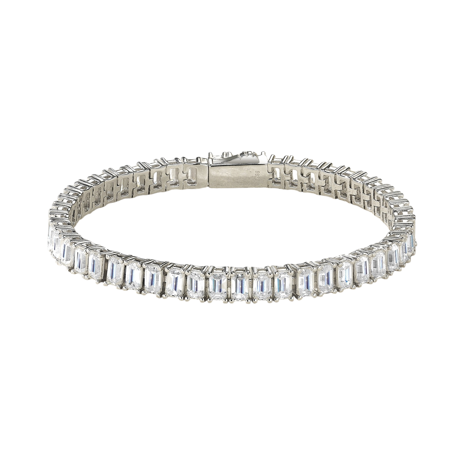Hayesaura | Deco Geometric Emerald-Cut Moissanite with Spring Clasp | European Heritage Link Chain