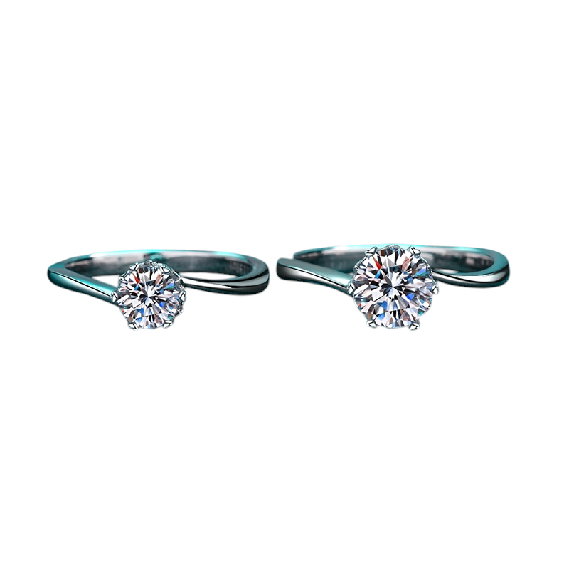 Hayesaura | Winter Snowflake Six-Prong Ice Moissanite Cluster Ring