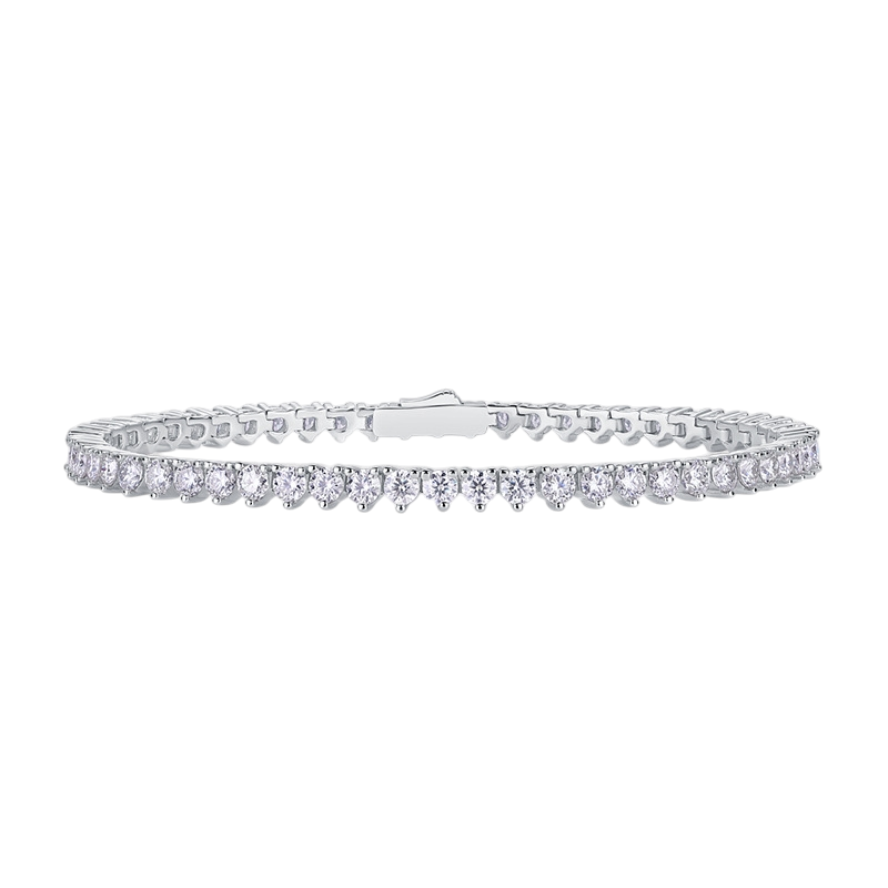Hayesaura | Parisian Chic Heart-Linked Platinum Moissanite | Romantic Date Glamour Bracelet