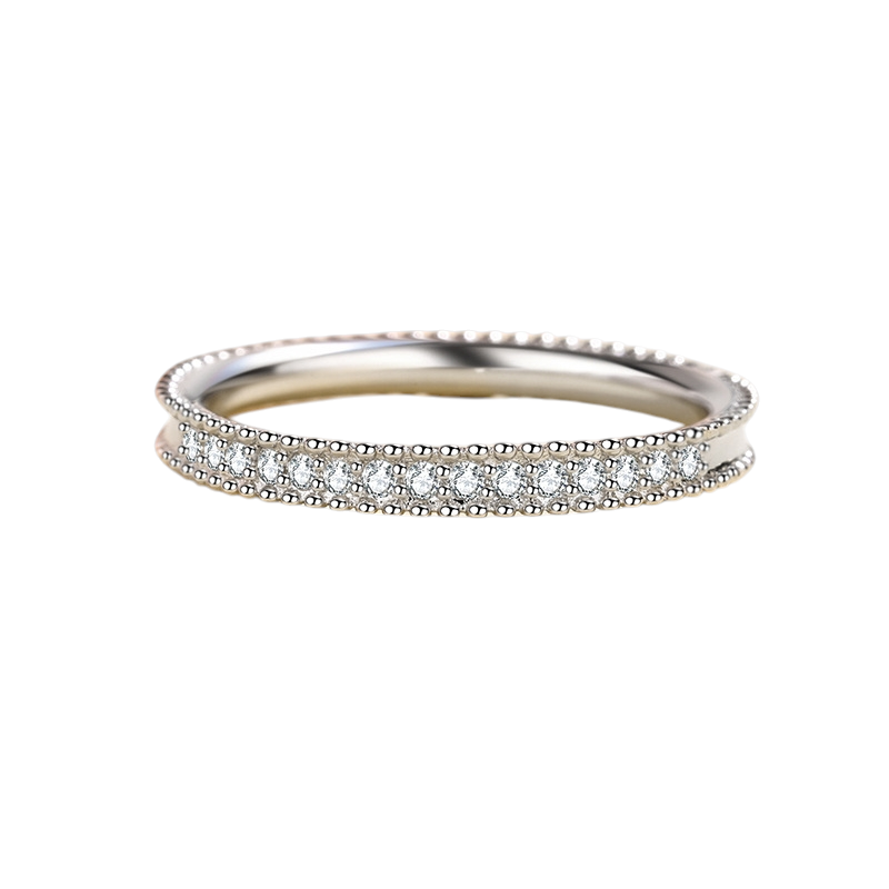 Hayesaura | Vintage Grunge Millennium Reincarnation Moissanite Band | Cyber Y2K Full Eternity Ring