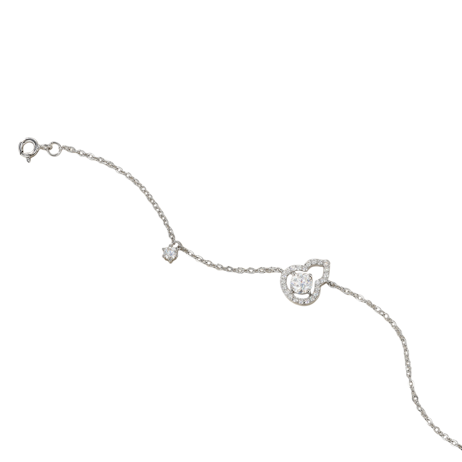 Hayesaura | Heritage 18K Plated Gourd & Heart Moissanite Bracelet | Modern Minimalist Daily Statement