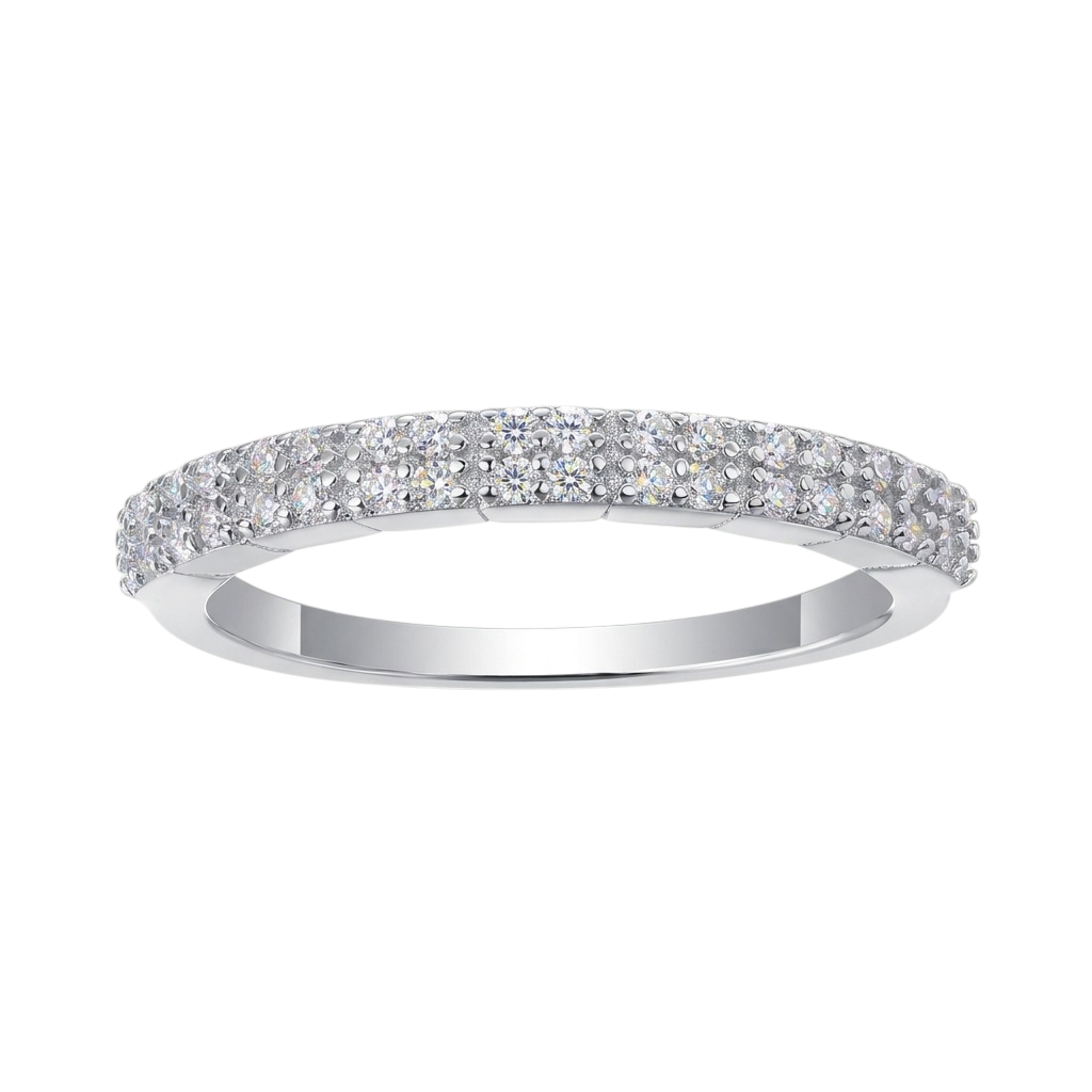 Hayesaura | Half-Eternity Moissanite Proposal Ring | Minimalist