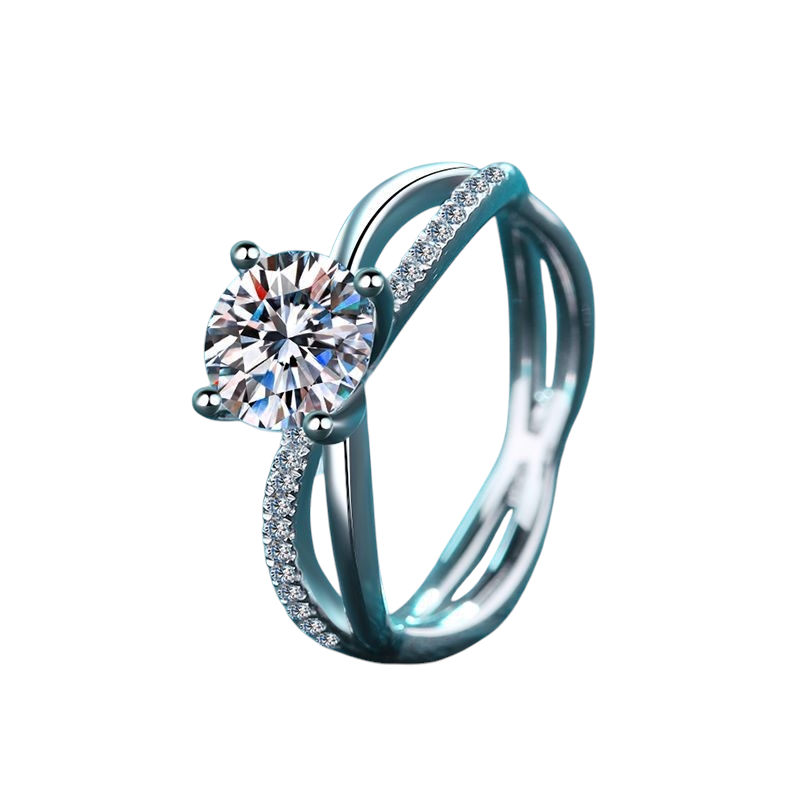 Hayesaura | Avant-Garde Minimalist Four-Prong Moissanite Ring