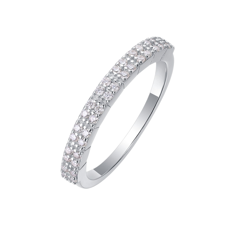 Hayesaura | Half-Eternity Moissanite Proposal Ring | Minimalist