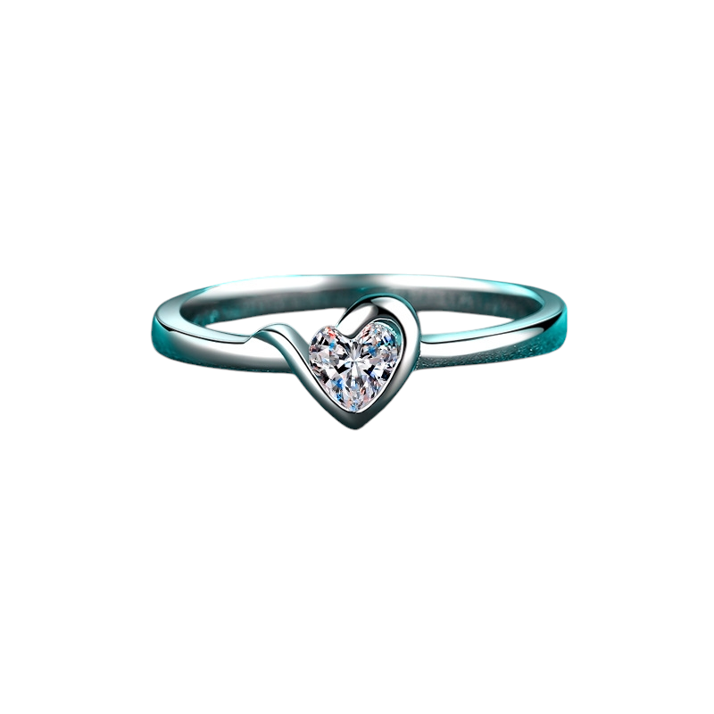 Hayesaura | Asymmetric Heart Shaped Moissanite Coquette Ring
