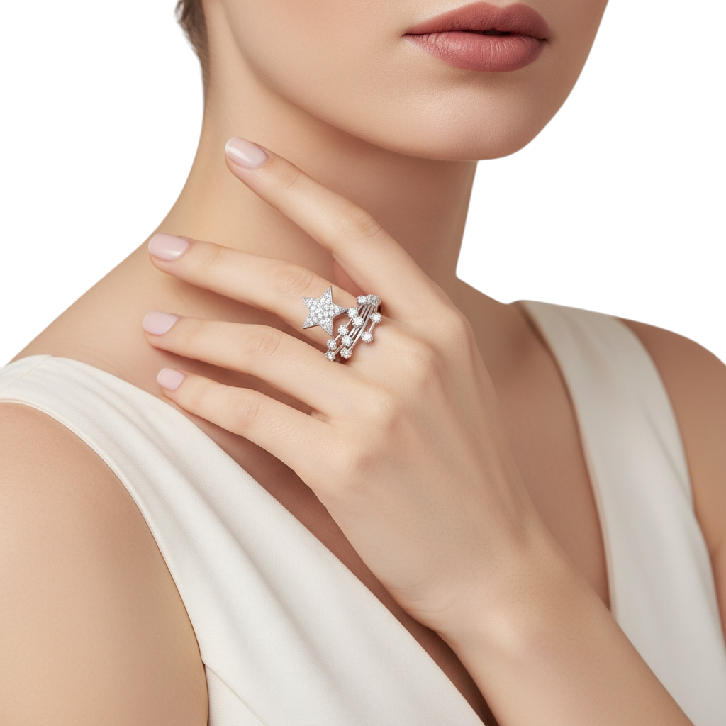 Hayesaura | Parisian Chic Platinum-Plated Moissanite Solitaire | Quiet Luxury Bridal Proposal Ring