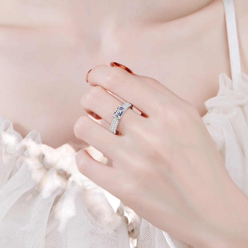 Hayesaura | Radiant Emerald Cut Vintage Moissanite Solitaire Ring