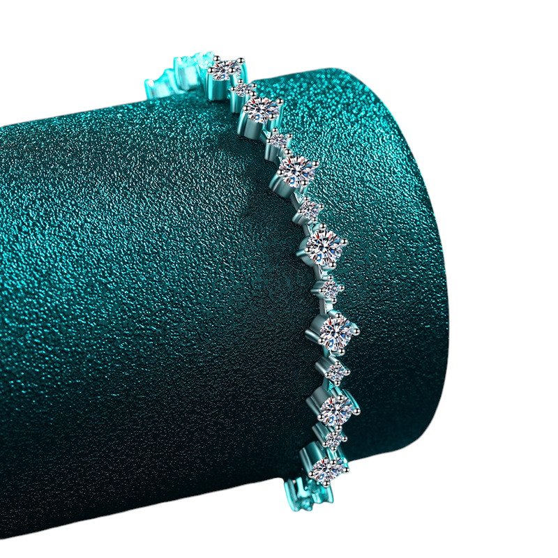 Hayesaura | Regal Heritage Beveled Emerald-Cut Blue Sapphire Bracelet | Geometric Art Deco Statement
