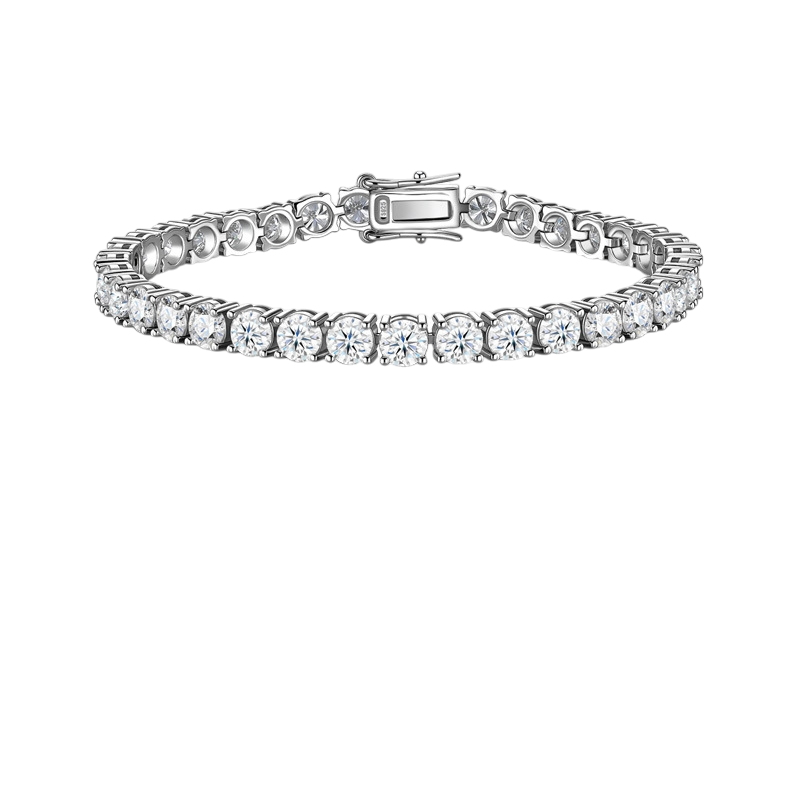 Hayesaura | Cyber Y2K Heavy Four-Prong Hip-Hop Moissanite | Rebellious Street Tennis Bracelet