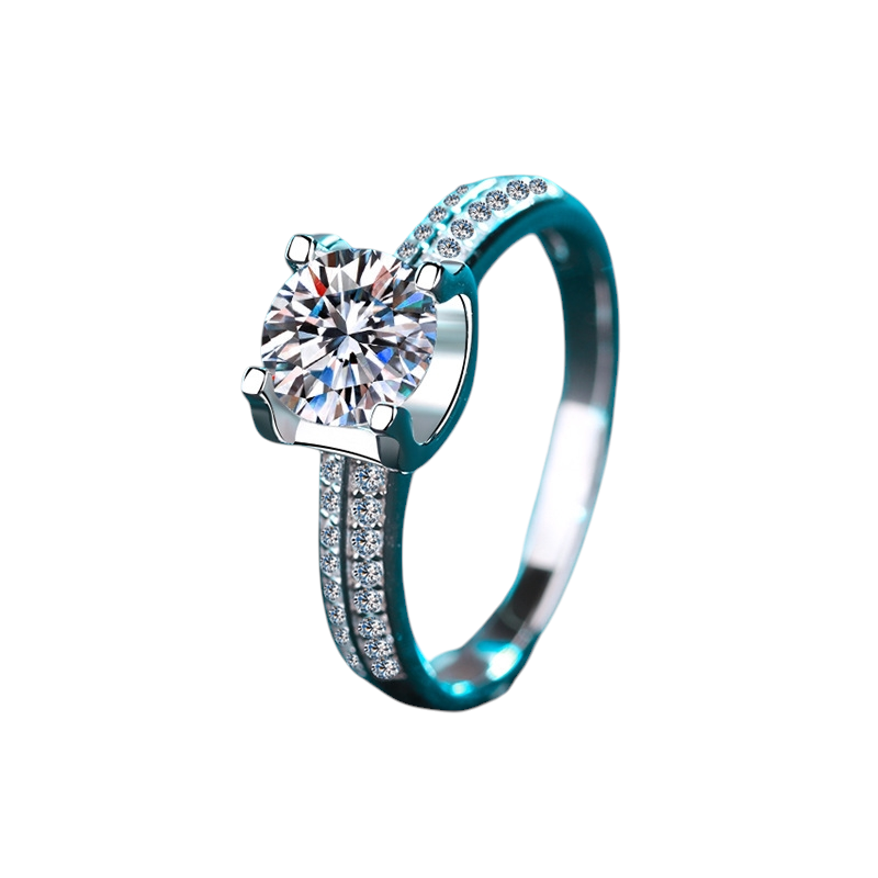 Hayesaura | Bull Head Pave Halo Cluster Elegant Moissanite Ring