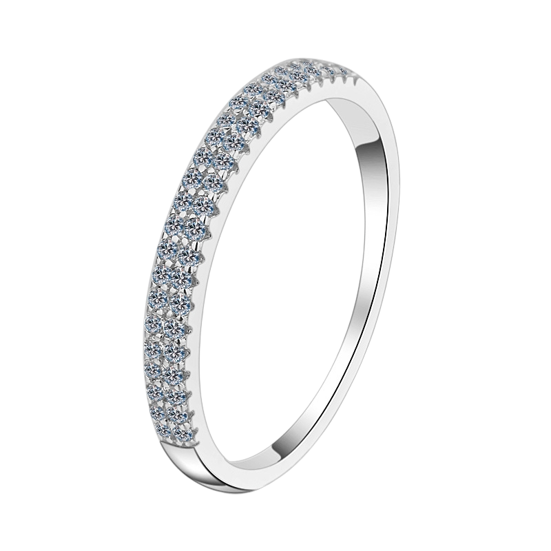 Hayesaura | Double-Row Pave Micro-Set Moissanite Eternity Band