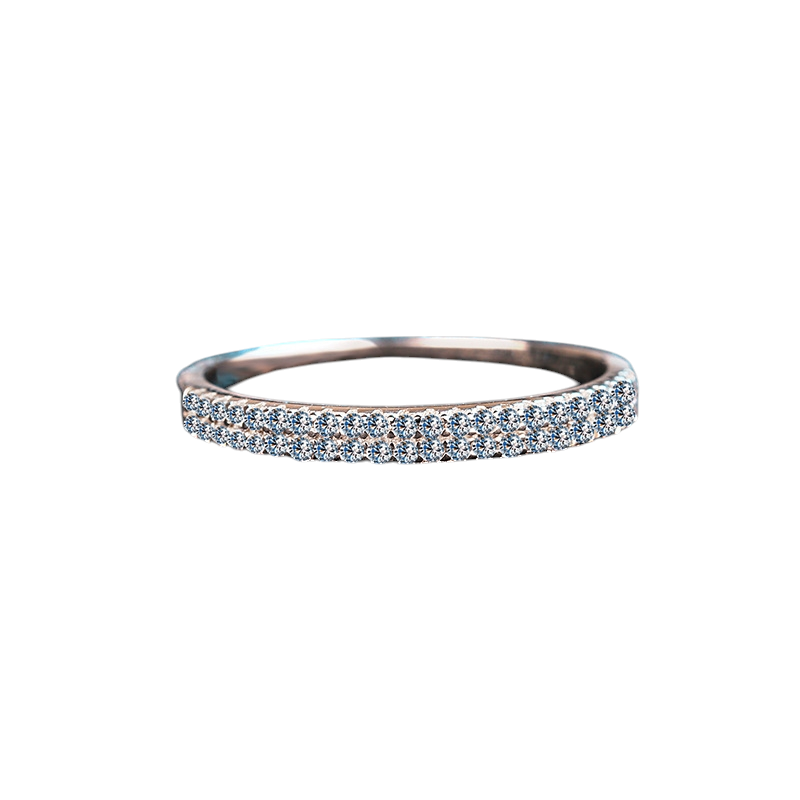 Hayesaura | Double-Row Pave Micro-Set Moissanite Eternity Band