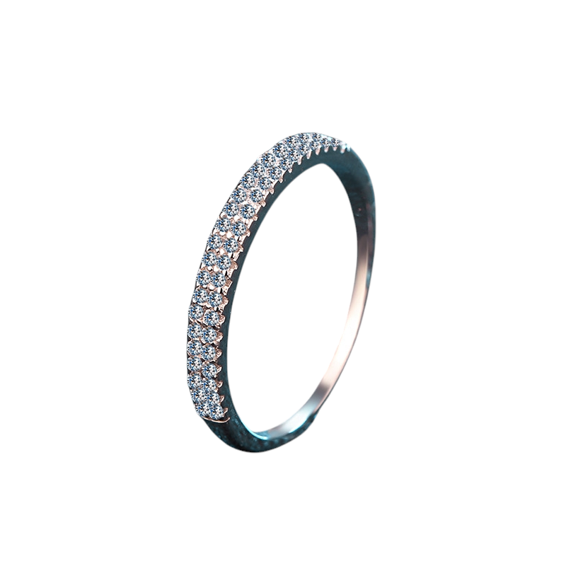 Hayesaura | Double-Row Pave Micro-Set Moissanite Eternity Band