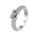 Hayesaura | Radiant Emerald Cut Vintage Moissanite Solitaire Ring