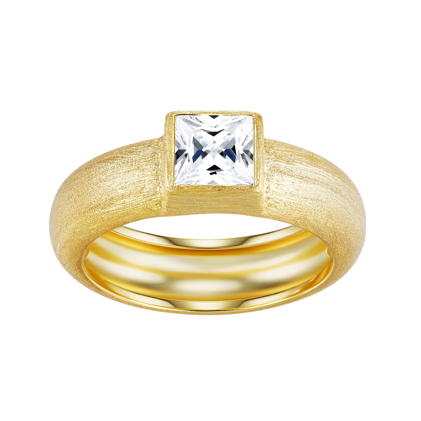 Hayesaura | Golden Hour 18K Yellow Gold Plated Moissanite Band | Clean Fit Daily Statement Ring