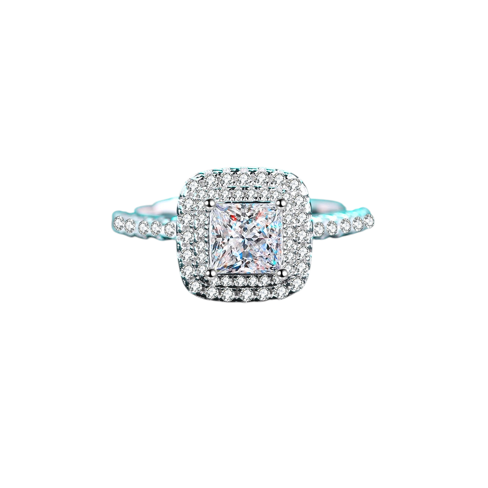 Hayesaura | Luxurious Western Princess Square Cut Moissanite Ring