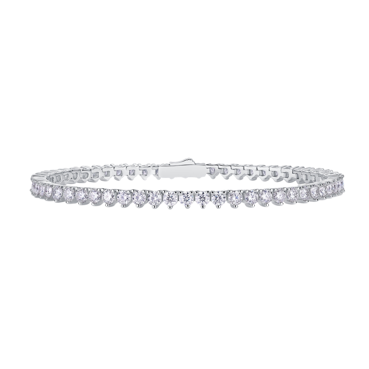 Hayesaura | Parisian Chic Heart-Linked Platinum Moissanite | Romantic Date Glamour Bracelet
