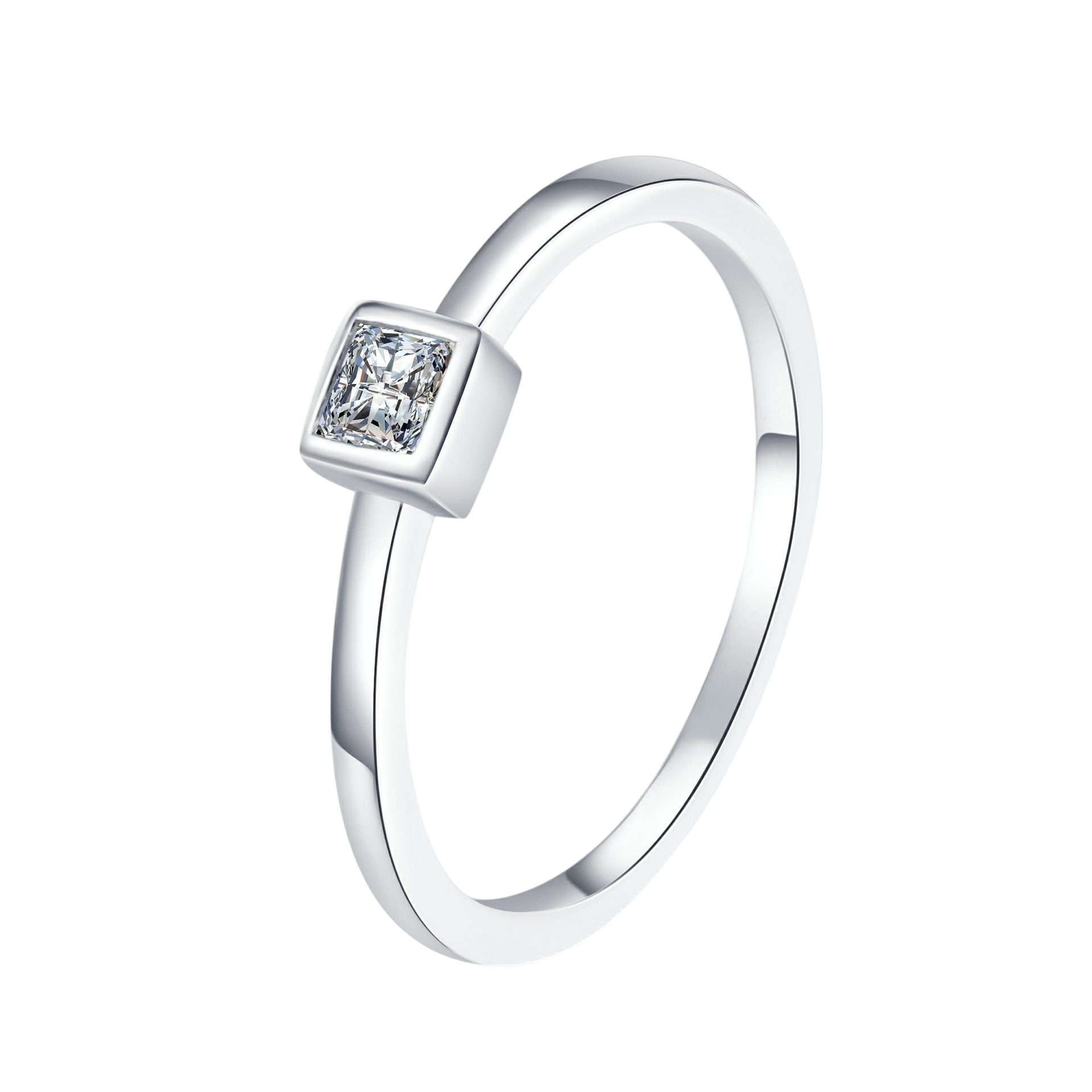 Hayesaura | Minimalist Ice Cube Geometric High-Cold Moissanite Ring