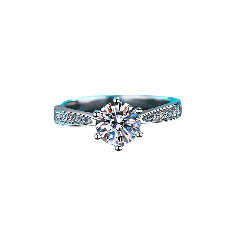 Hayesaura | Micro-Pave Six-Prong Korean Niche Moissanite Ring