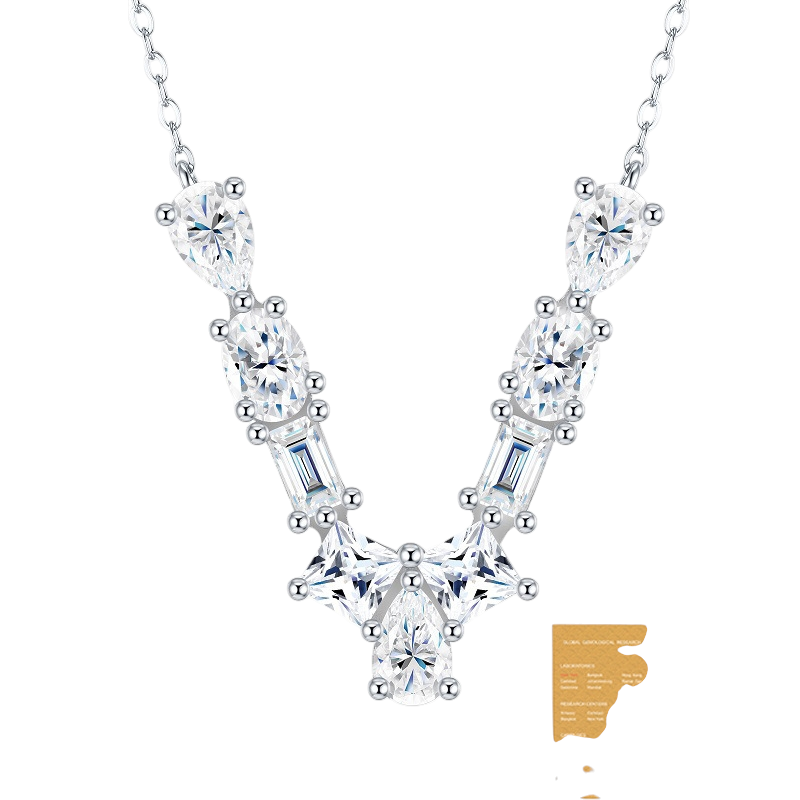 Hayesaura | Street Hip-Hop 18K Plated D-Color Moissanite 26 Initial Letters Necklace | Unisex Avant-Garde Clavicle Chain Statement
