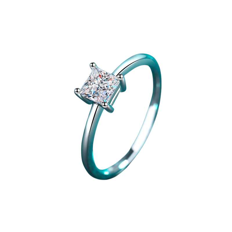 Hayesaura | Princess Square High-Cold Minimalist Moissanite Ring