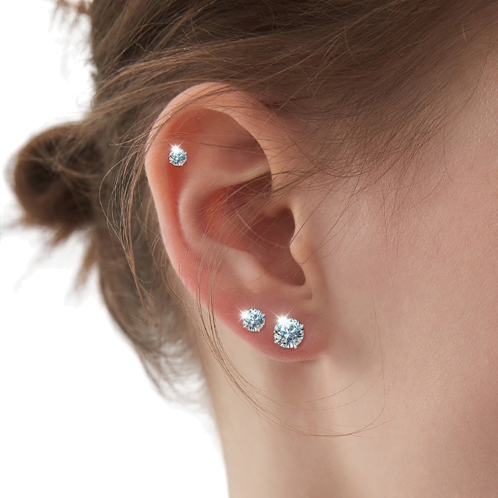 Hayesaura | Cyber Y2K Long Drop Tassel Moissanite Studs | Avant-Garde Cartilage Earring Statement