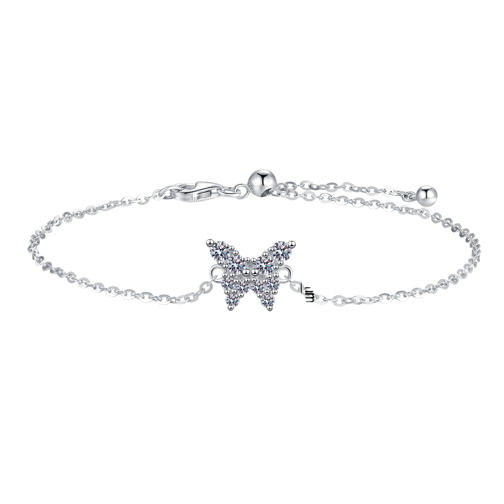 Hayesaura | Coquette Romance 18K Plated Ethereal Butterfly Moissanite Bracelet | Sweet Elegant Anniversary Gift