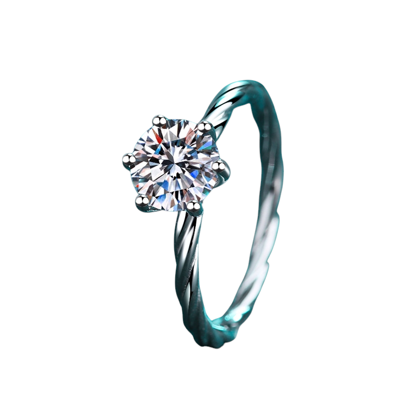Hayesaura | Cyber Y2K 18K Plated Twisted Braided Moissanite Ring | Acubi Style Daily Stacking Band