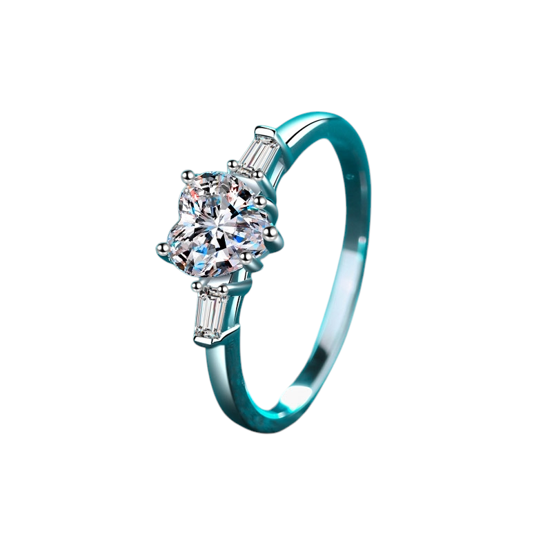 Hayesaura | Cyber Y2K Heart-Shaped Moissanite Proposal Ring