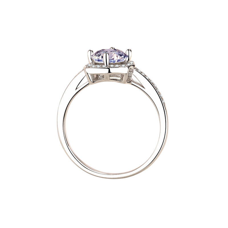 Hayesaura | High-Cold Minimalist Moissanite Wedding Ring | Office Siren Architecture Band