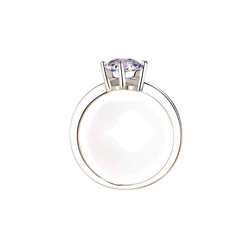 Hayesaura | High-Cold 18K Plated Peach Heart Micro-Pavé Moissanite Ring | Quiet Luxury Bridal Band