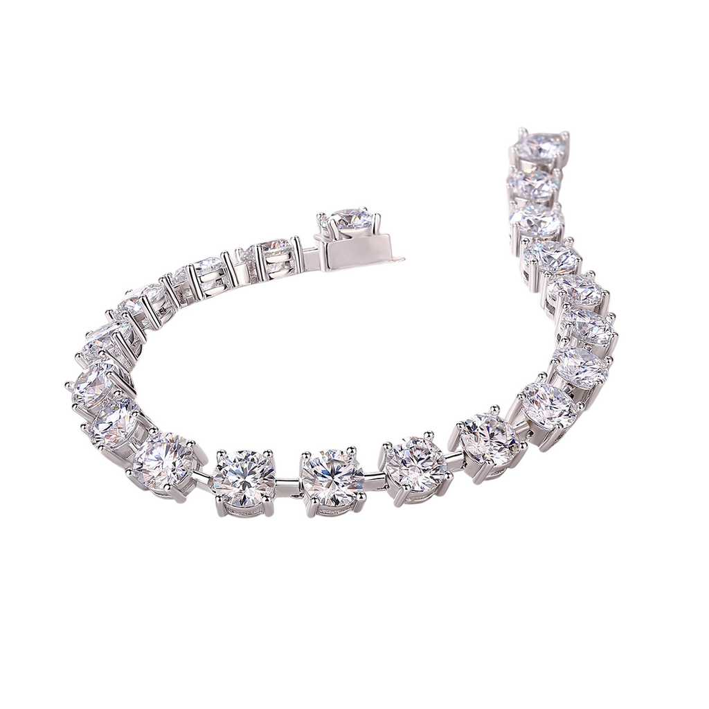 Hayesaura | Old Money Platinum-Plated Unisex Moissanite | Quiet Luxury Statement Tennis Bracelet