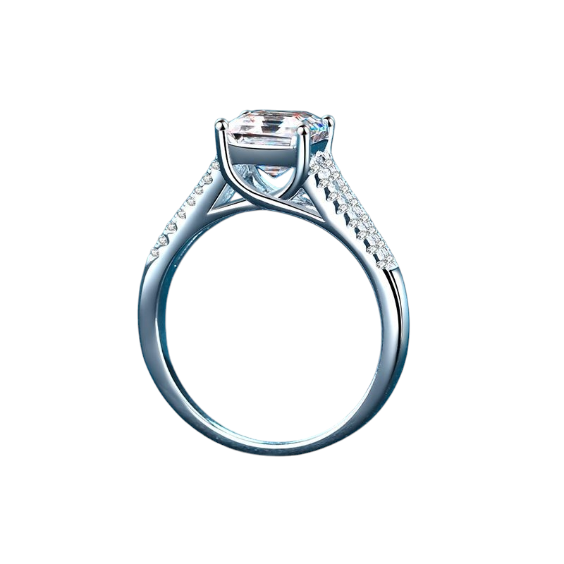 Hayesaura | Office Siren 18K Plated Asscher Cut Moissanite | High-Cold Daily Promise Ring