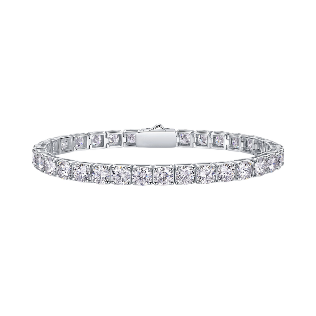 Hayesaura | Cyber Y2K 18K Plated Industrial Link Moissanite Tennis Bracelet | Avant-Garde Unisex Statement
