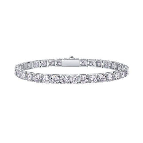Hayesaura | Cyber Y2K 18K Plated Industrial Link Moissanite Tennis Bracelet | Avant-Garde Unisex Statement