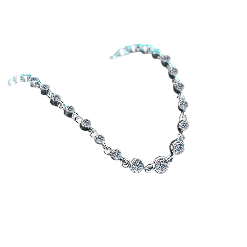 Hayesaura | Niche 18K Champagne Plated Minimalist Moissanite | High-Cold Avant-Garde Bracelet