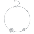 Hayesaura | Parisian Chic Sunflower Halo Moissanite Charm Bracelet | Elegant Gala Anniversary Gift