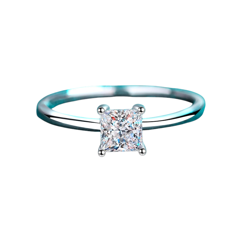 Hayesaura | Princess Square High-Cold Minimalist Moissanite Ring