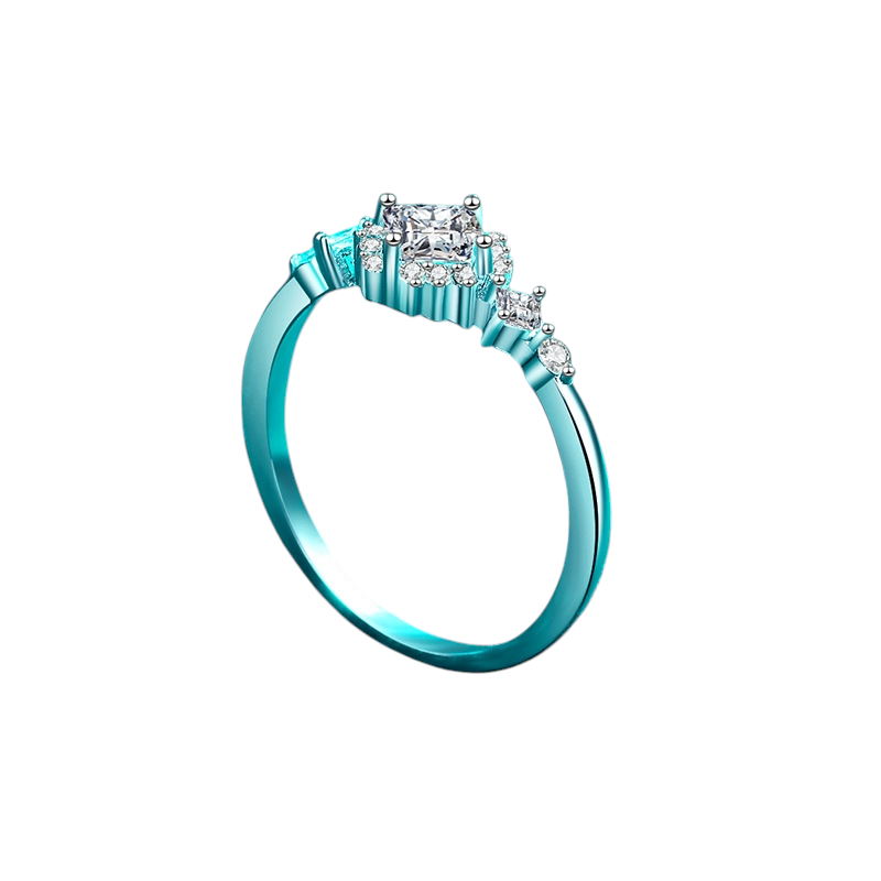 Hayesaura | Minimalist Geometric Cube High-Cold Moissanite Ring