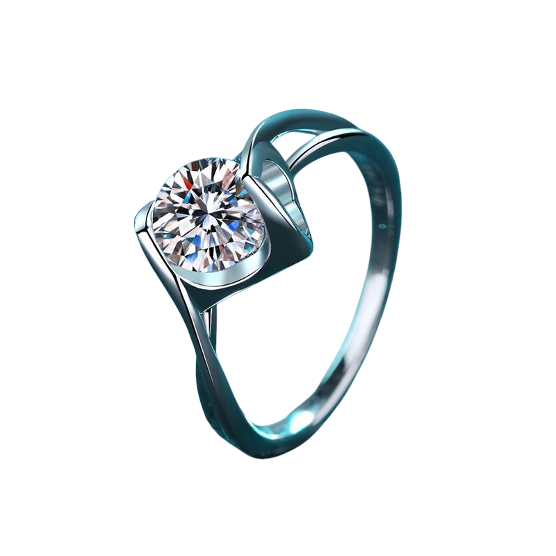 Hayesaura | Parisian Chic Angel's Kiss Moissanite Solitaire | Romantic Date High-Cold Promise Ring