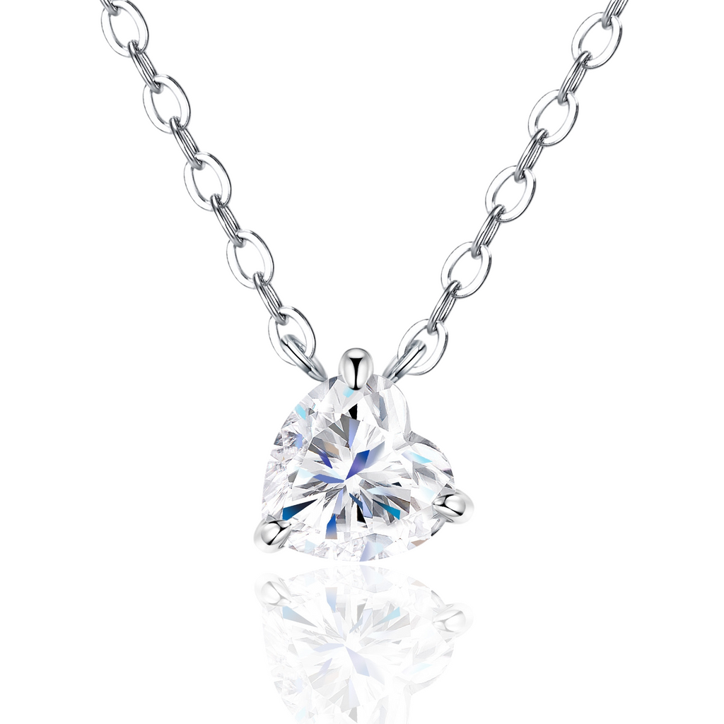 Hayesaura | Coquette Romance 18K Plated Heart Moissanite | Elegant Aesthetic Bridal Pendant