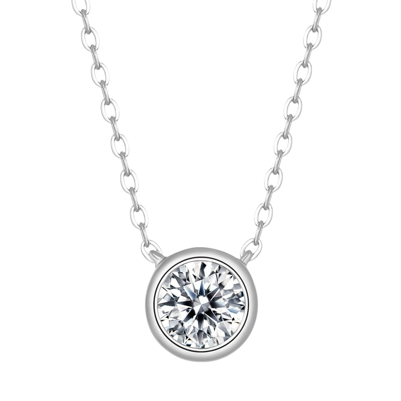 Hayesaura | Clean Fit Mini Bezel-Set Bubble Moissanite Choker | High-Cold Daily Minimalist Necklace