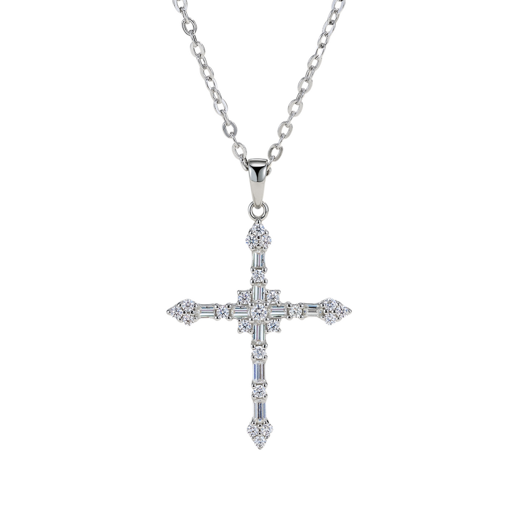Hayesaura | Vintage Grunge 18K Plated Cross Moissanite | Hip-Hop Retro Clavicle Chain