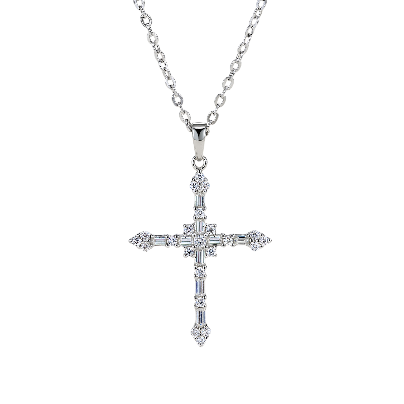 Hayesaura | Vintage Grunge 18K Plated Cross Moissanite | Hip-Hop Retro Clavicle Chain