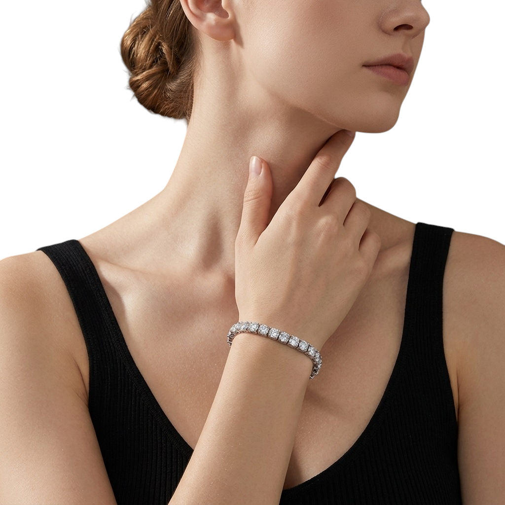 Hayesaura | Euro-Chic 18K Plated Pavé Tennis Bracelet | Full-Row High-Cold Luxury Bangle