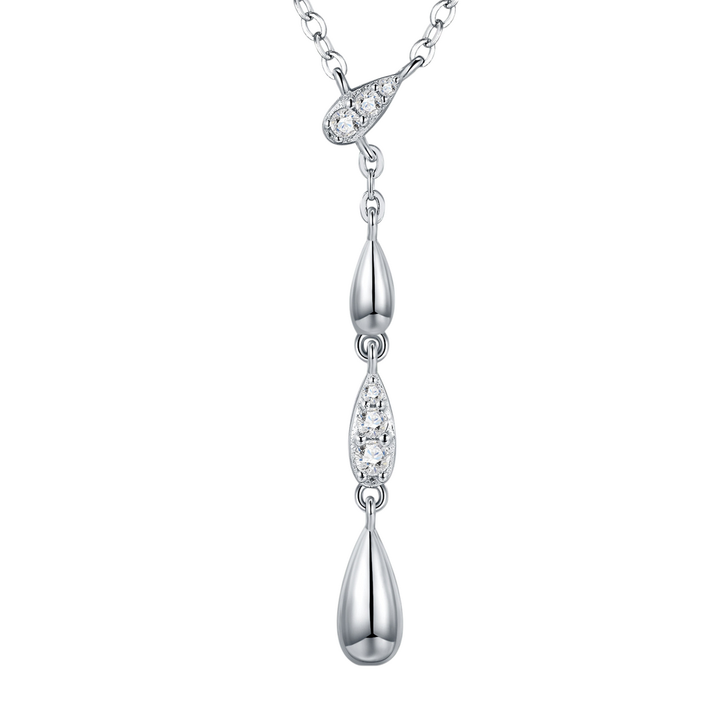 Hayesaura | Avant-Garde Brushed Silver Waterdrop Tassel Pendant | Cyber Y2K Minimalist Choker Necklace